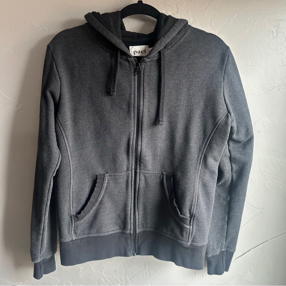 Pact Organic Cotton Zip Hoodie Minimalist Normcore Athleisure Jacket M